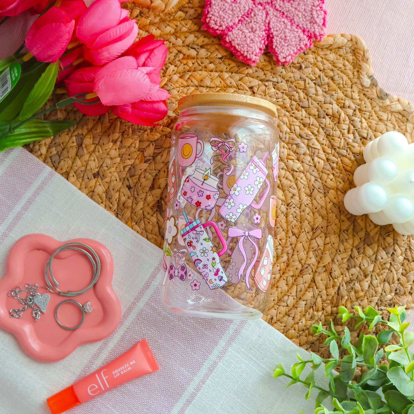 Girly Coffee Glass Cup