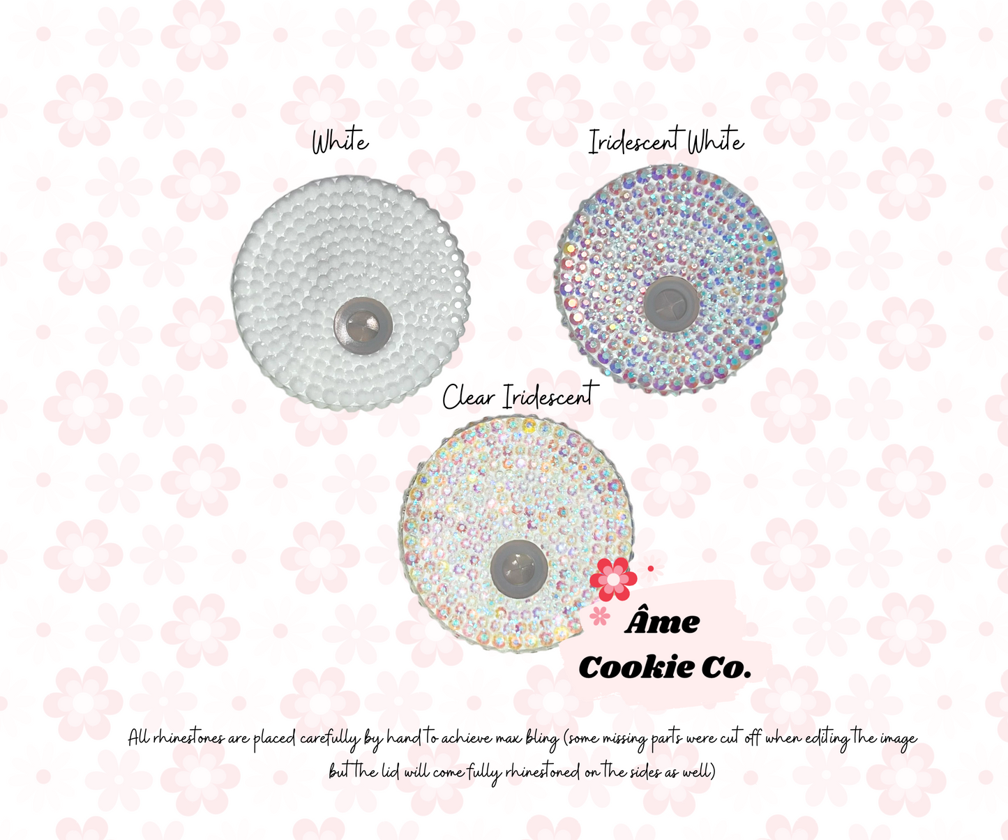 White Bling Bamboo Lids