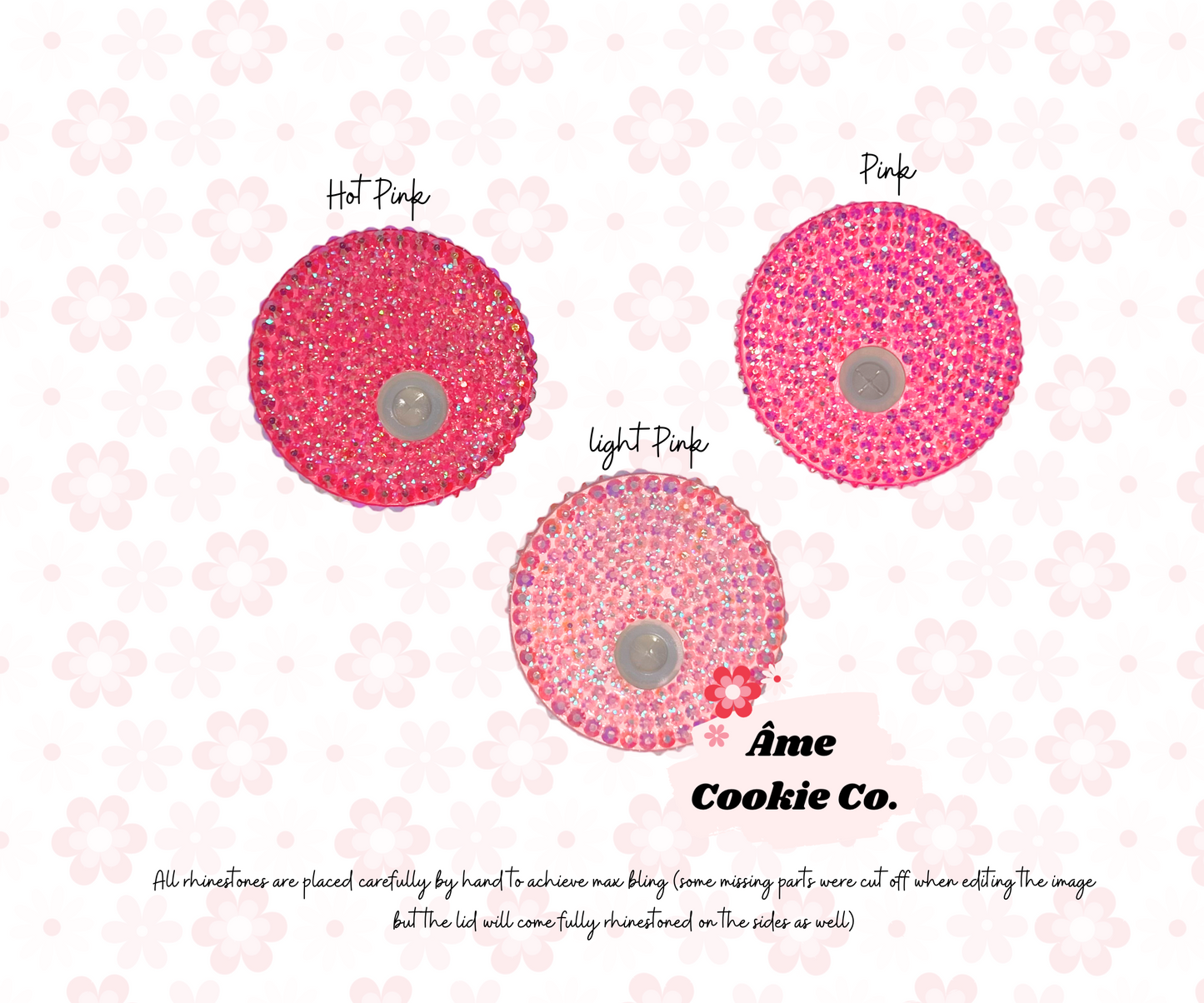 Pink Bling Bamboo Lids