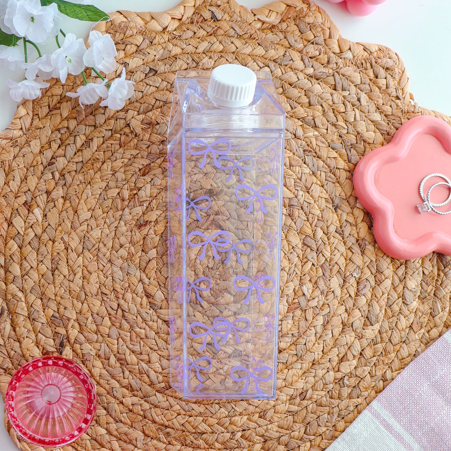Purple Bows Milk Carton
