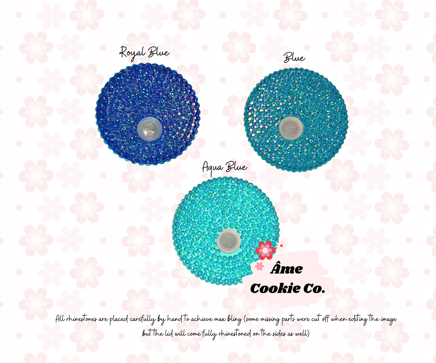 Blue Bling Bamboo Lids