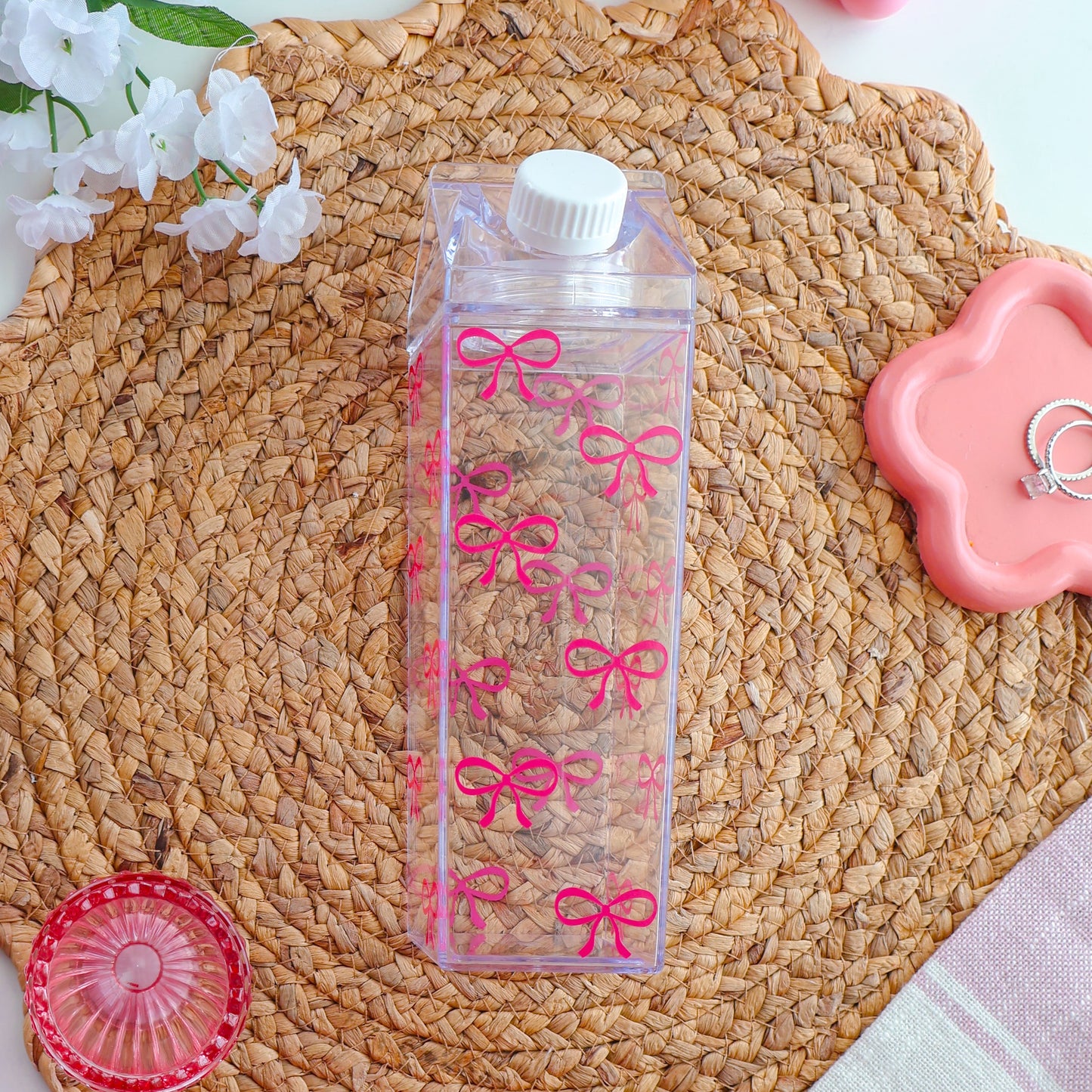 Hot Pink Bows Milk Carton