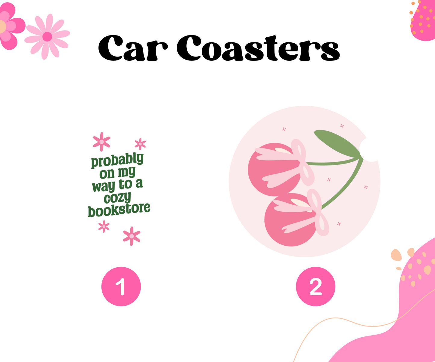 Cozy Cherries Car Coasters