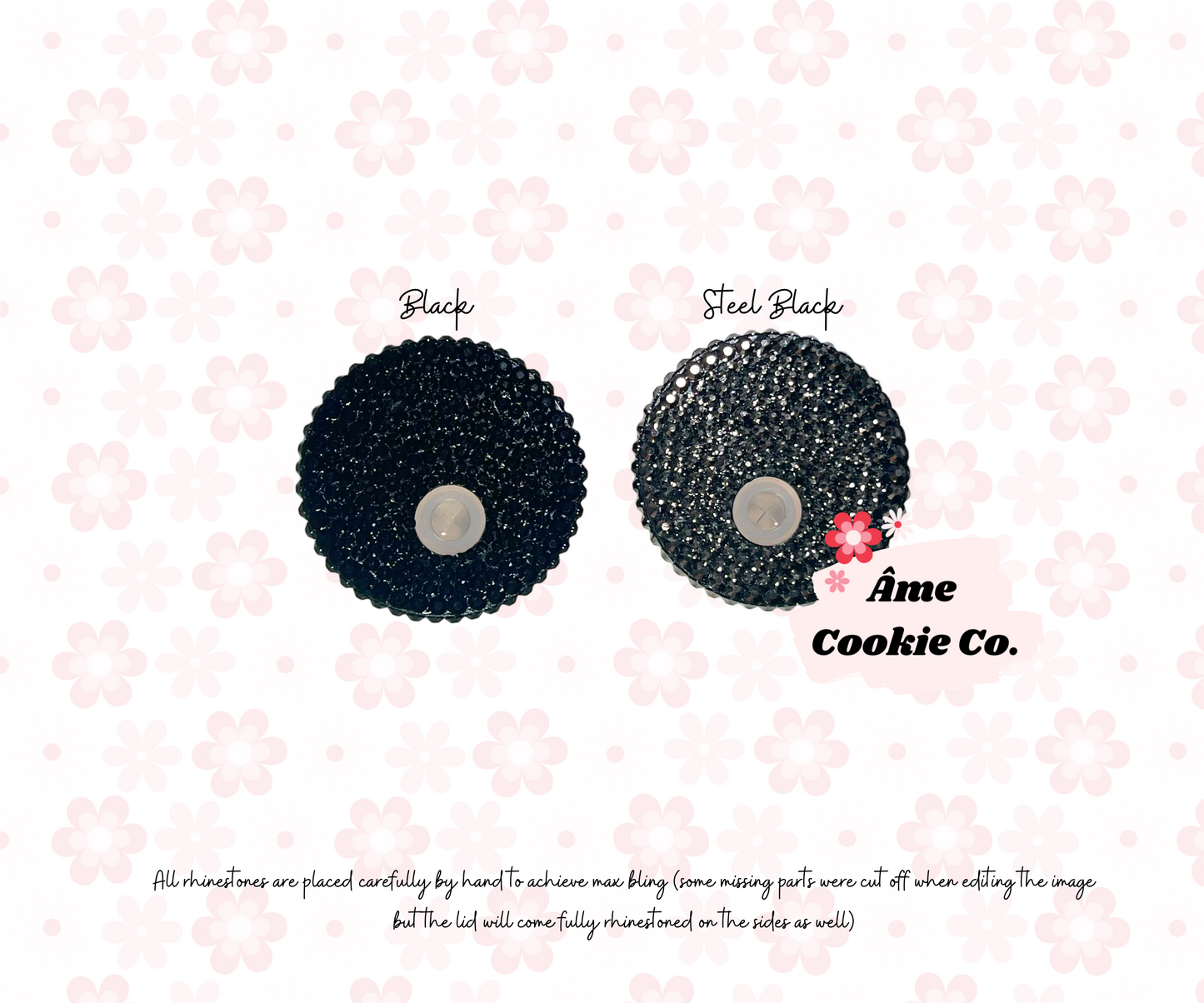 Black Bling Bamboo Lids