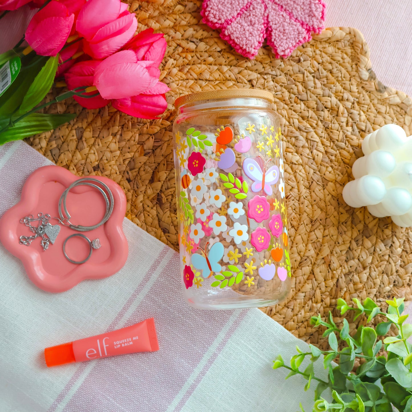 Spring Garden Glass Cup