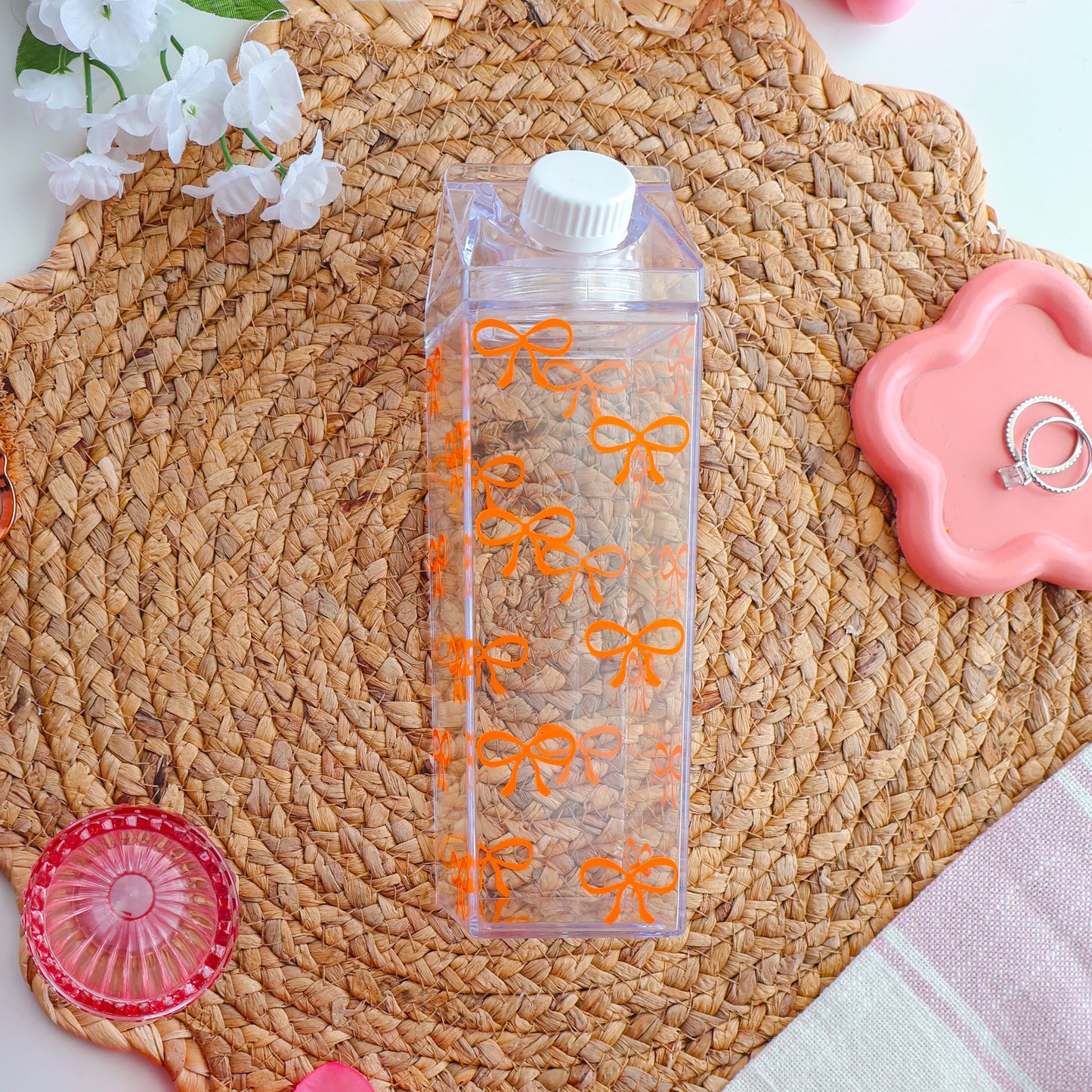Orange Bows Milk Carton