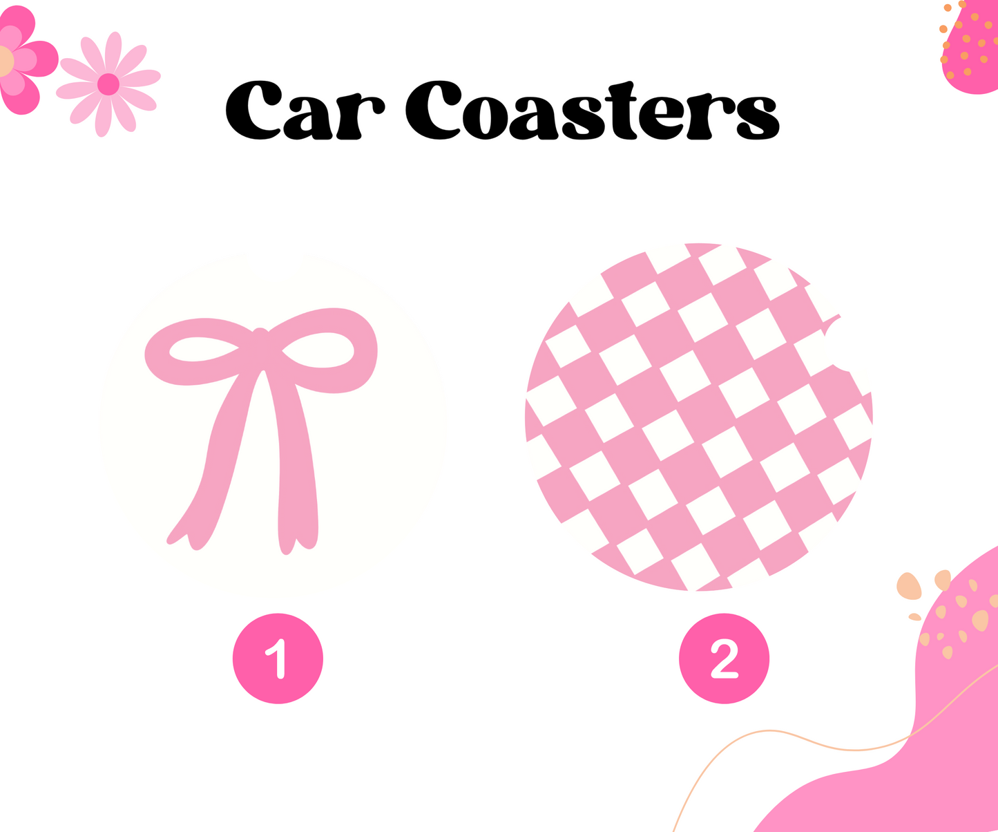 Pink Car Coasters