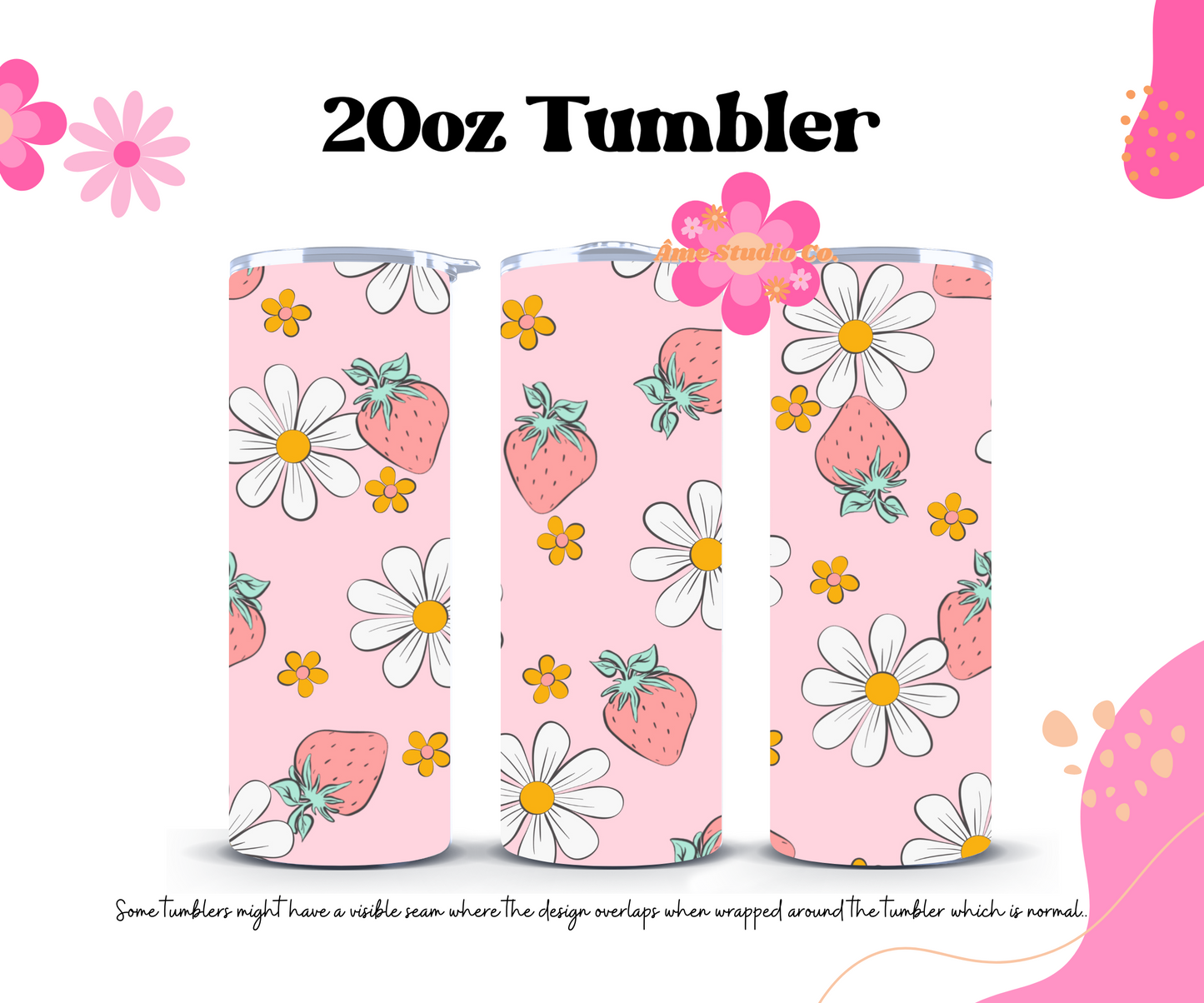 Strawberries & Daisies Tumbler
