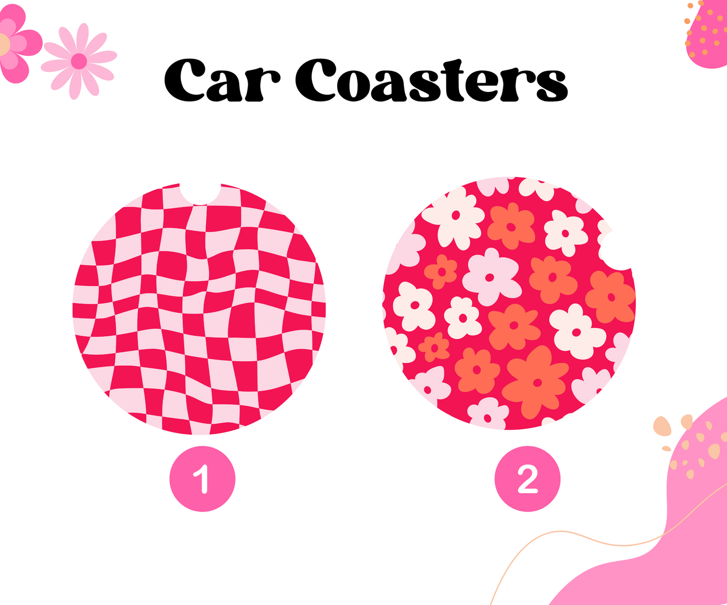 Hot Pink Car Coasters