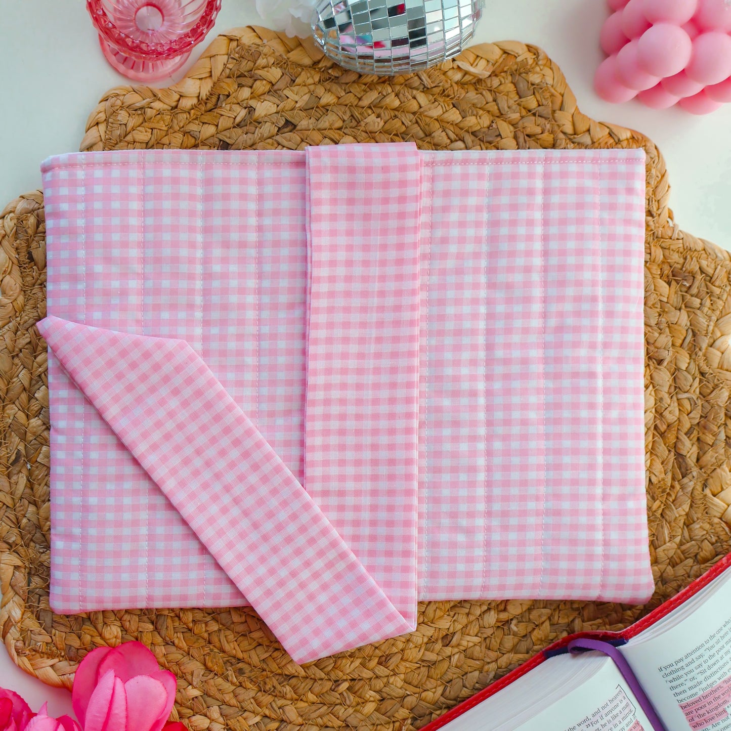Pink Gingham Bible Sleeve