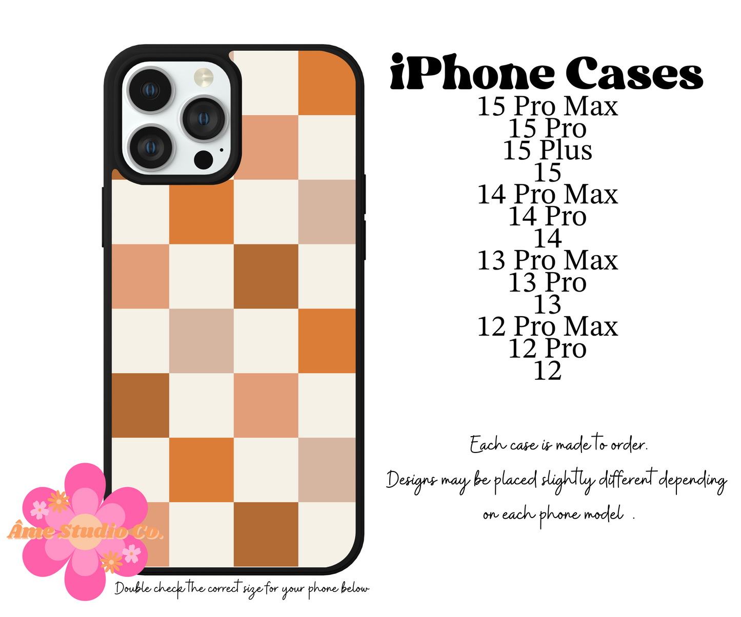 Checkered Neutrals iPhone Case
