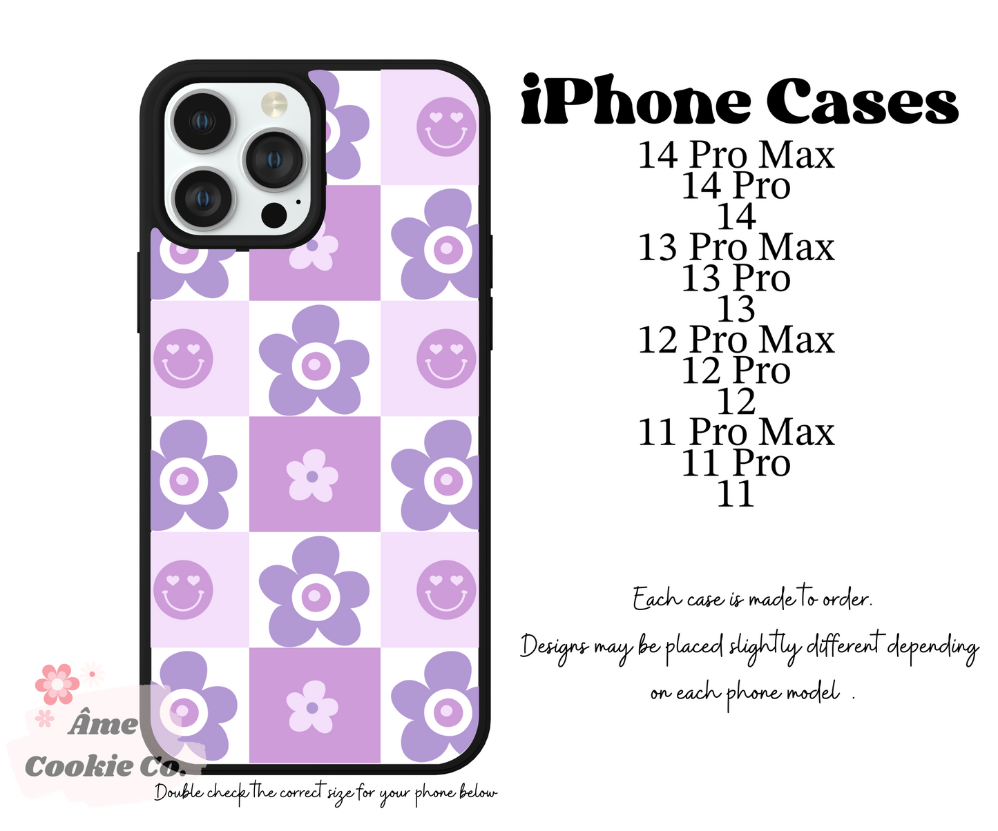 Retro Purple Checkered iPhone Case