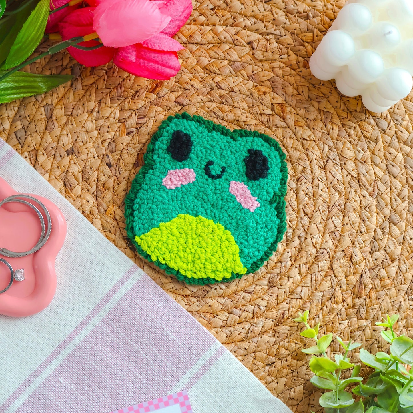 Kawaii Frog Mug Rug