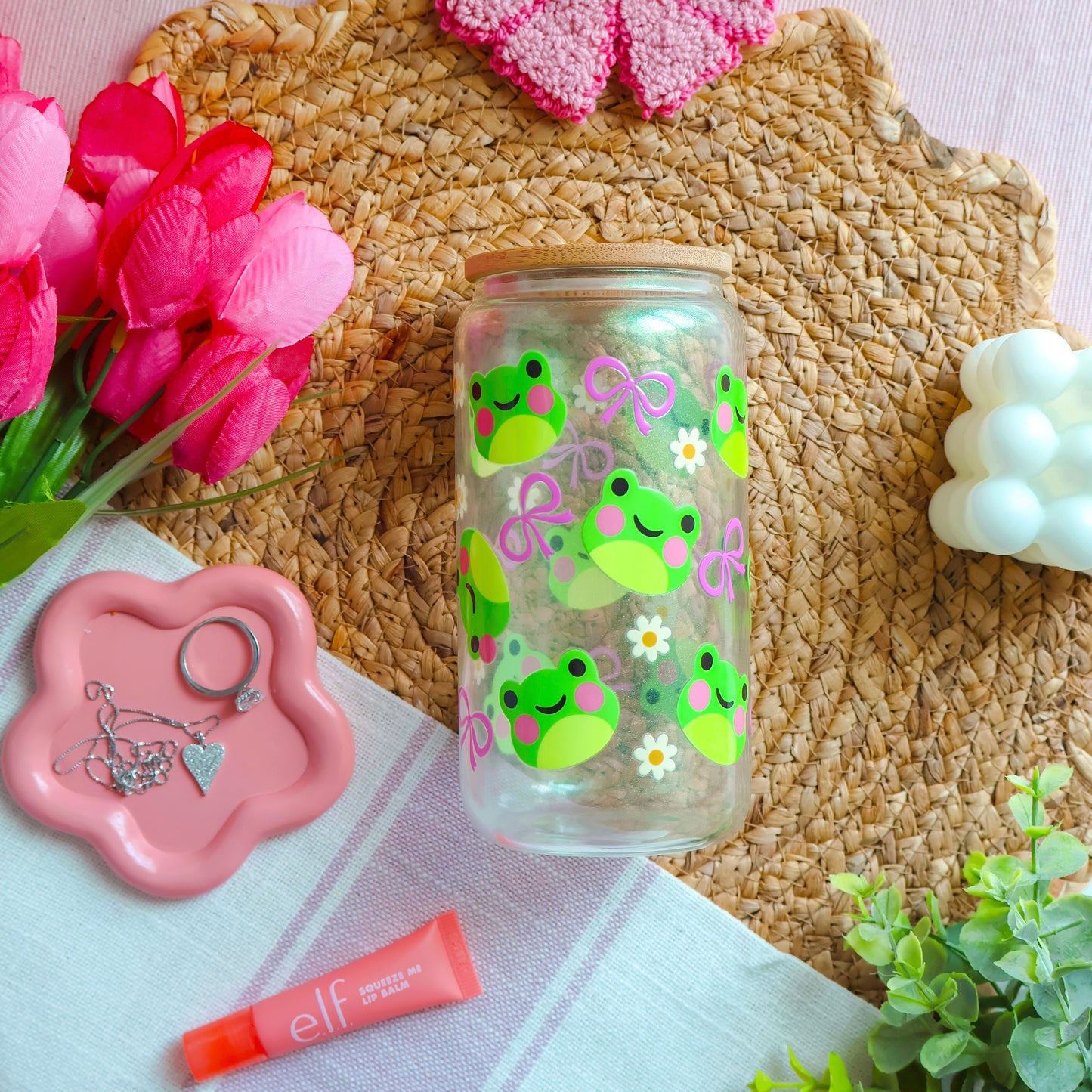 Kawaii Frog Glass Cup