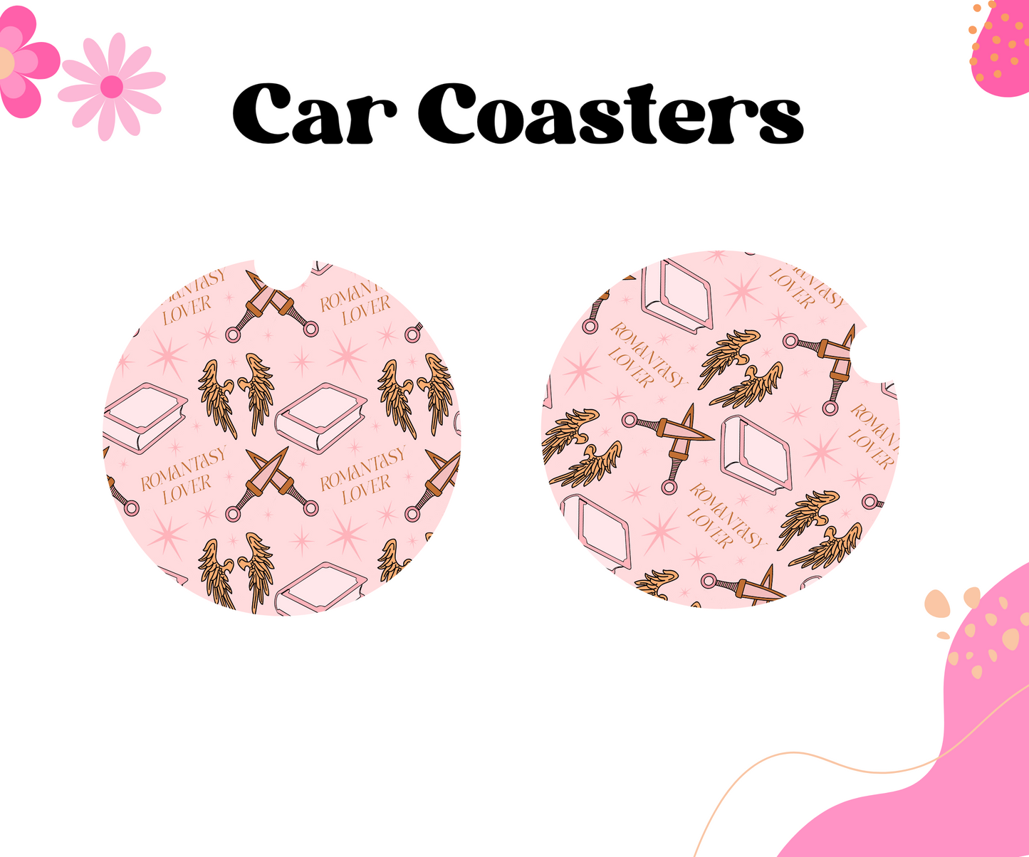 Romantasy Lover Car Coasters