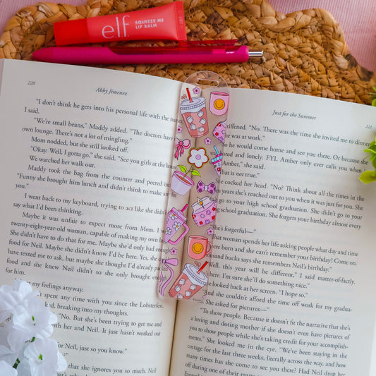 Girly Coffee Acrylic Bookmark