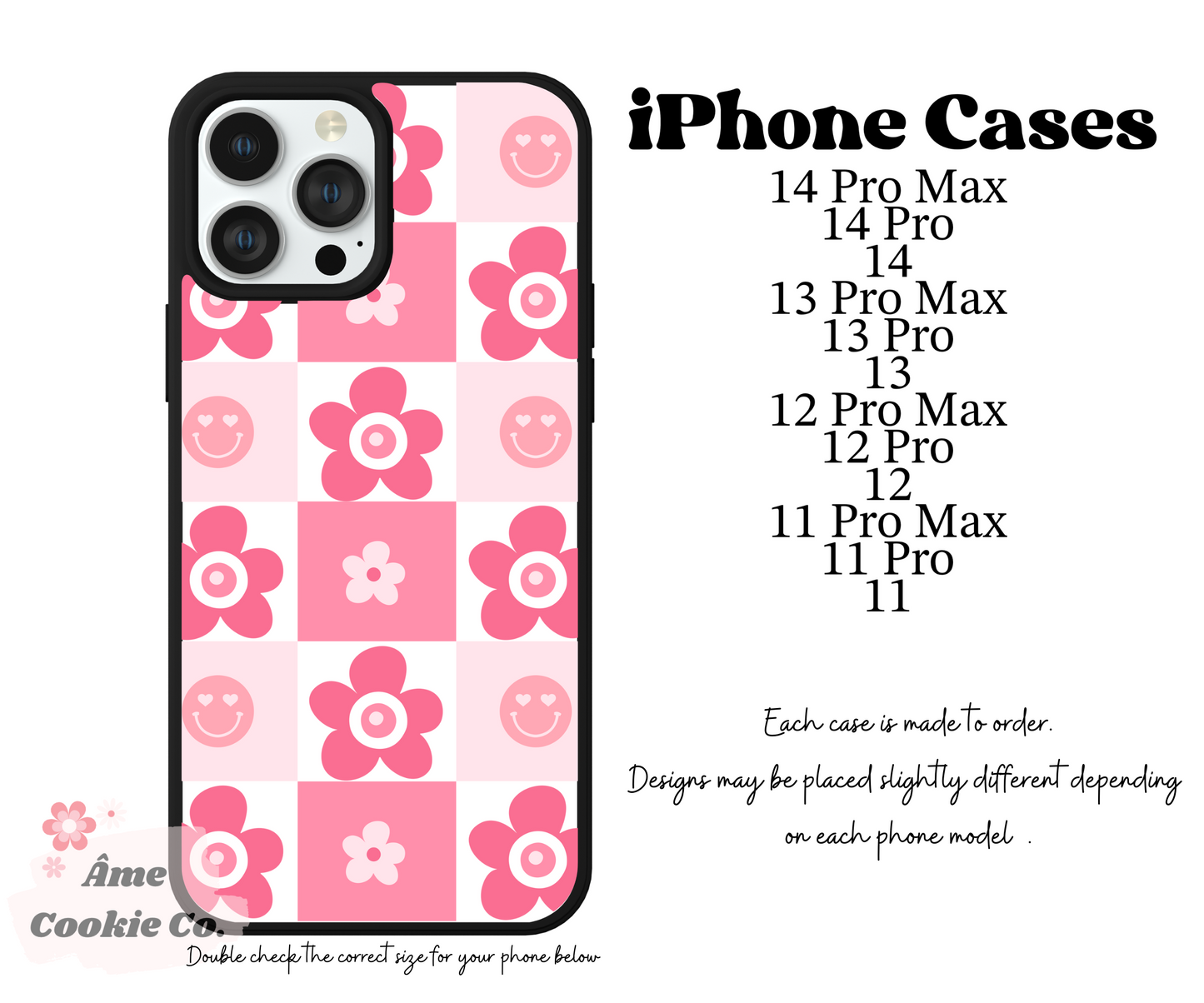 Retro Pink Checkered iPhone Case